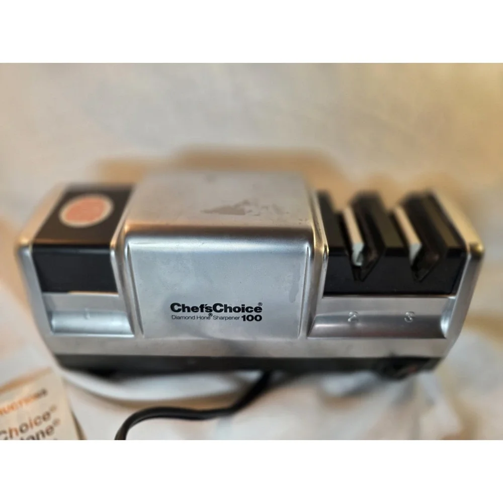 Vintage Chef's Choice Chrome Diamond Hone Knife Sharpener Model 100 Heavy Duty